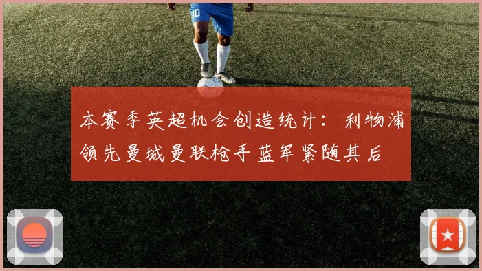 本赛季英超机会创造统计：利物浦领先曼城曼联枪手蓝军紧随其后